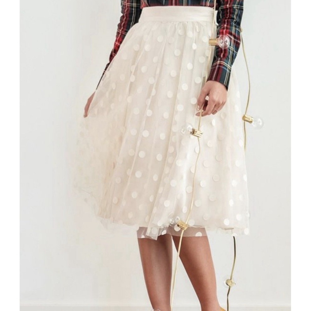 Ryu Cream ivory Polka Dot tulle twirl Skirt photos